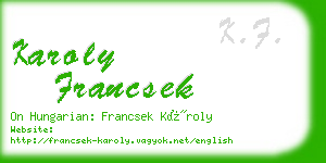 karoly francsek business card